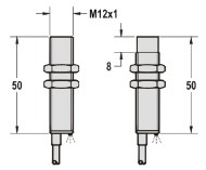 全金属封装接近传感器M12尺寸图