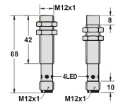 全金属封装接近传感器M12接插件尺寸图